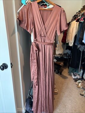 Baltic Born Dusty Rose Wrap Maxi Dress